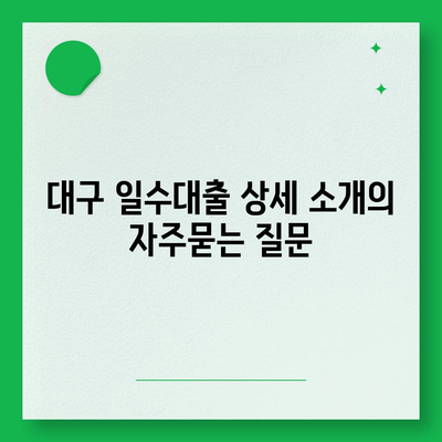 대구 일수대출 상세 소개