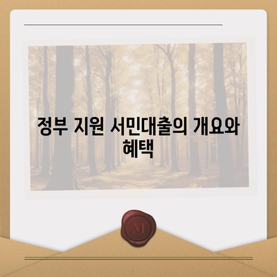 정부 지원 서민대출 신청 조건 가이드