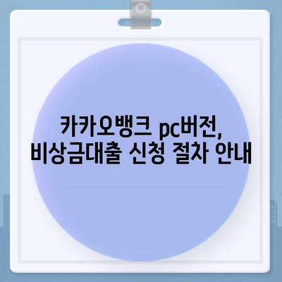 카카오뱅크 pc버전 비상금대출 후기