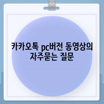 카카오톡 pc버전 동영상