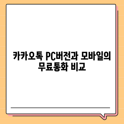 카카오톡 pc버전 무료통화