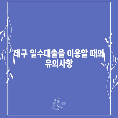 대구 일수대출,상세한 정리