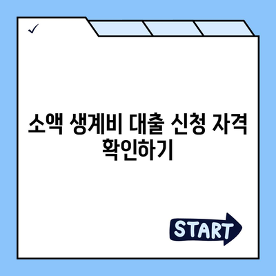 서민금융진흥원 소액 생계비 대출 신청 방법 안내