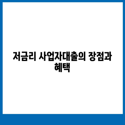 저금리 사업자대출