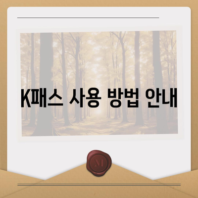 모바일 교통카드 K패스 발급 방법 안내