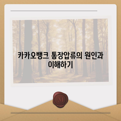 카카오뱅크 통장압류 해제하는 단 하나의 방법