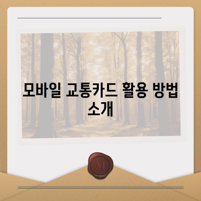 모바일 교통카드 카카오페이 K패스 발급 가이드