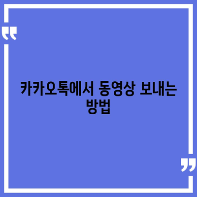 카카오톡 동영상