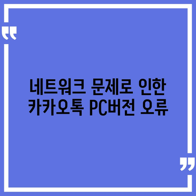 카카오톡 pc버전 오류