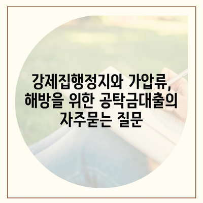 강제집행정지와 가압류, 해방을 위한 공탁금대출